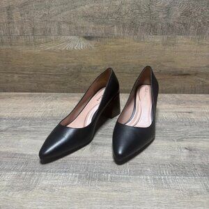 Cole Haan Cassandra Black Leather Block Heel Pump Women's Size 8
